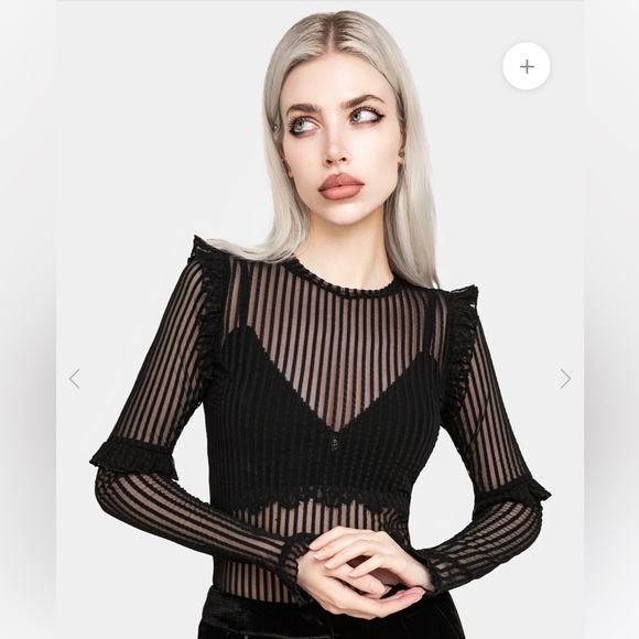 Disturbia Mourning Ruffle Top - Picture 1 of 9
